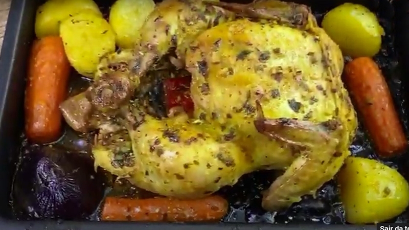 receita de frango assado de natal simples